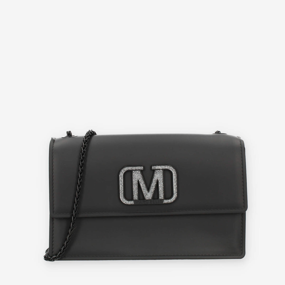 Marc Ellis Flat Supermee M Borsa a tracolla nera con strass