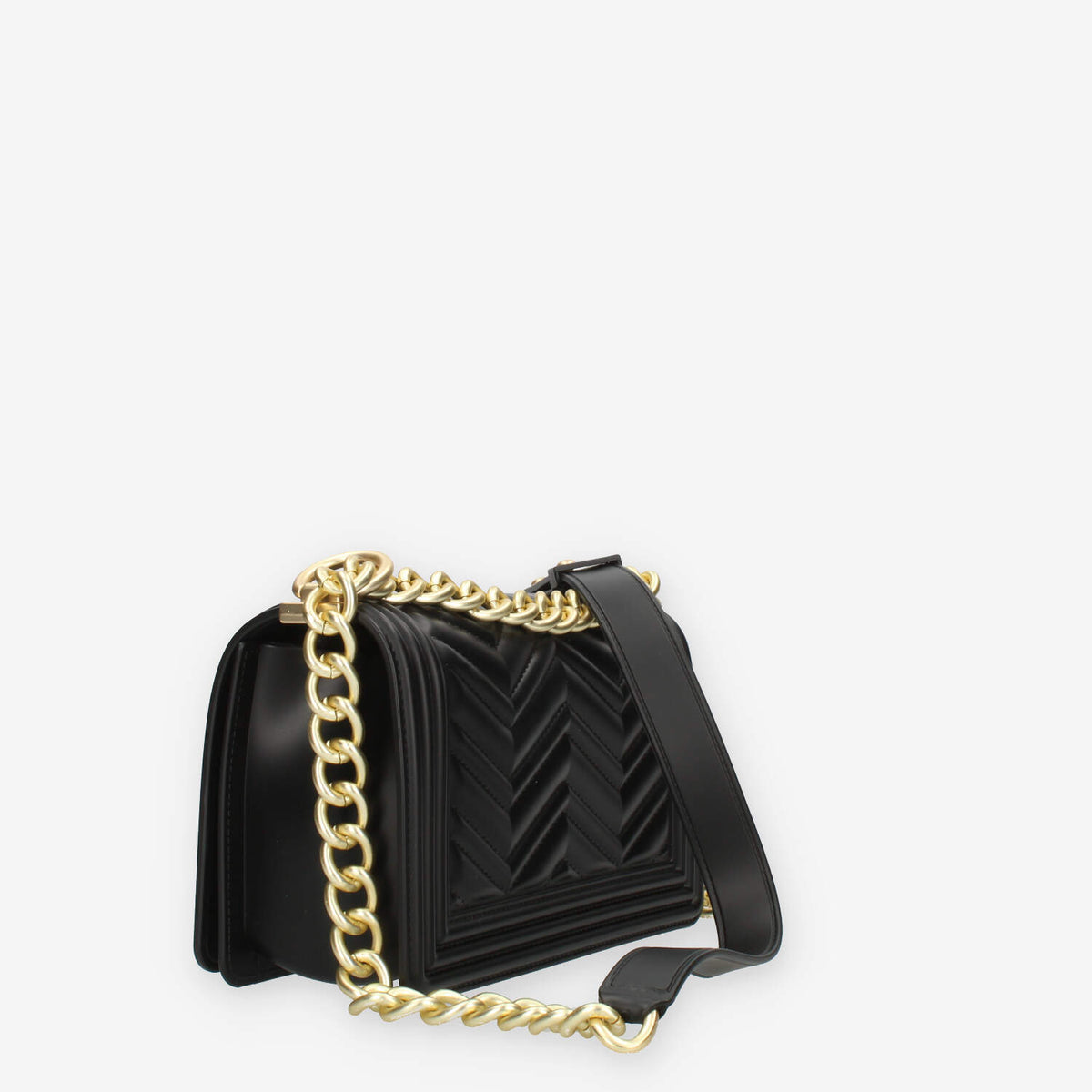 Marc Ellis Flat S Manhattan Borsa a tracolla nera e oro