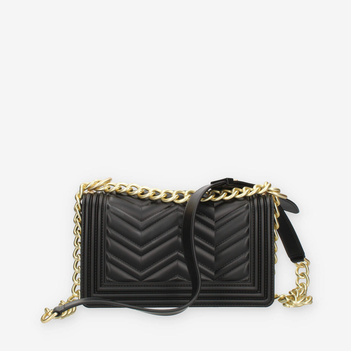 Marc Ellis Flat S Manhattan Borsa a tracolla nera e oro