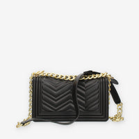 Marc Ellis Flat S Manhattan Borsa a tracolla nera e oro