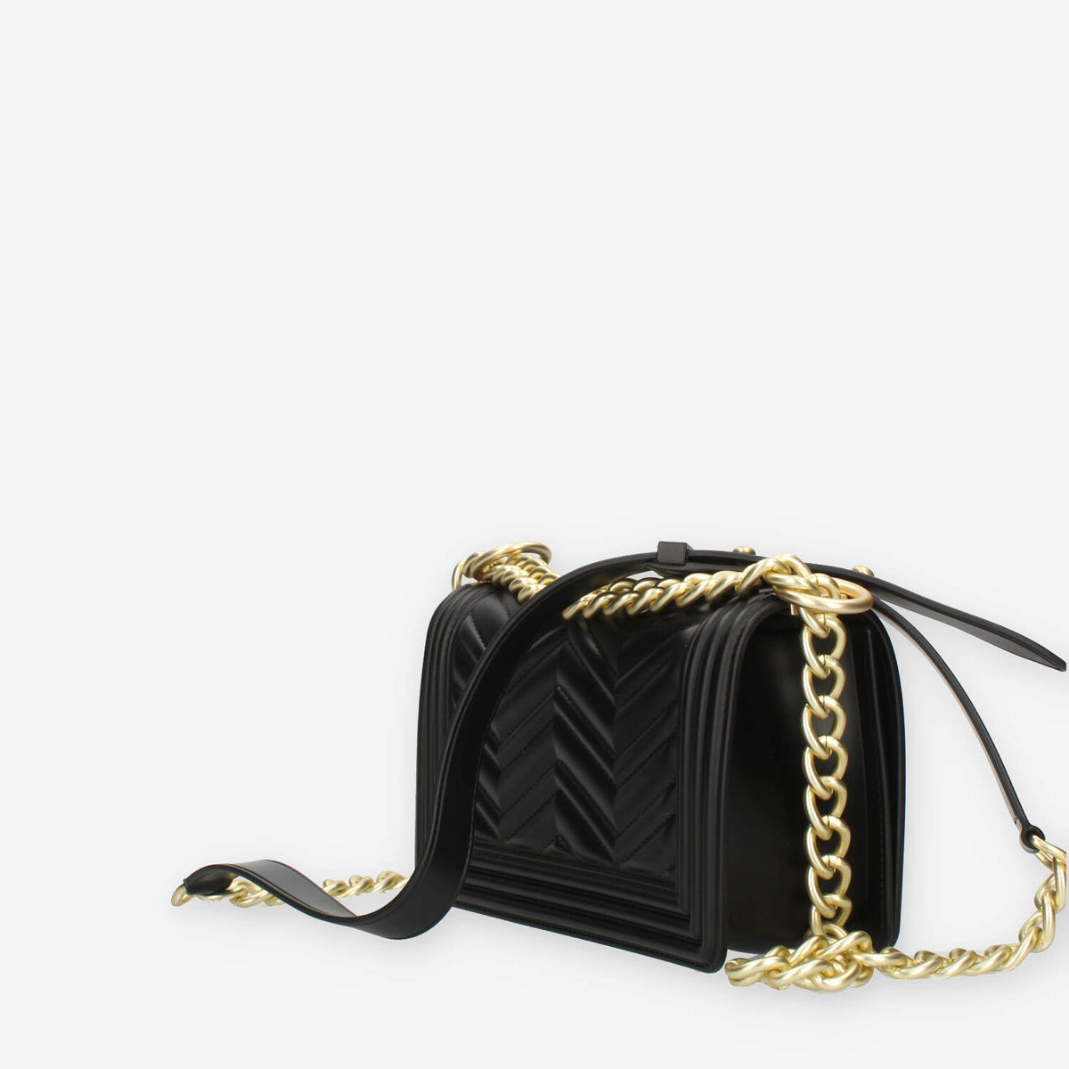 Marc Ellis Flat S Manhattan Borsa a tracolla nera e oro