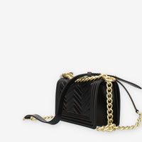 Marc Ellis Flat S Manhattan Borsa a tracolla nera e oro