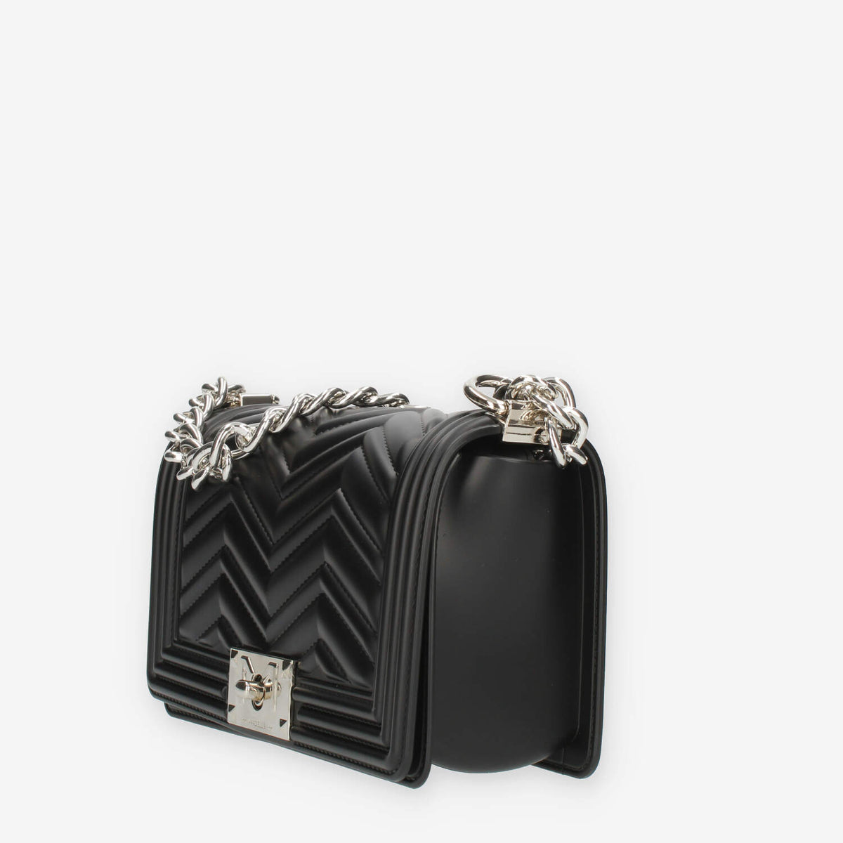 Marc Ellis Flat S Manhattan Borsa a tracolla nera e argento