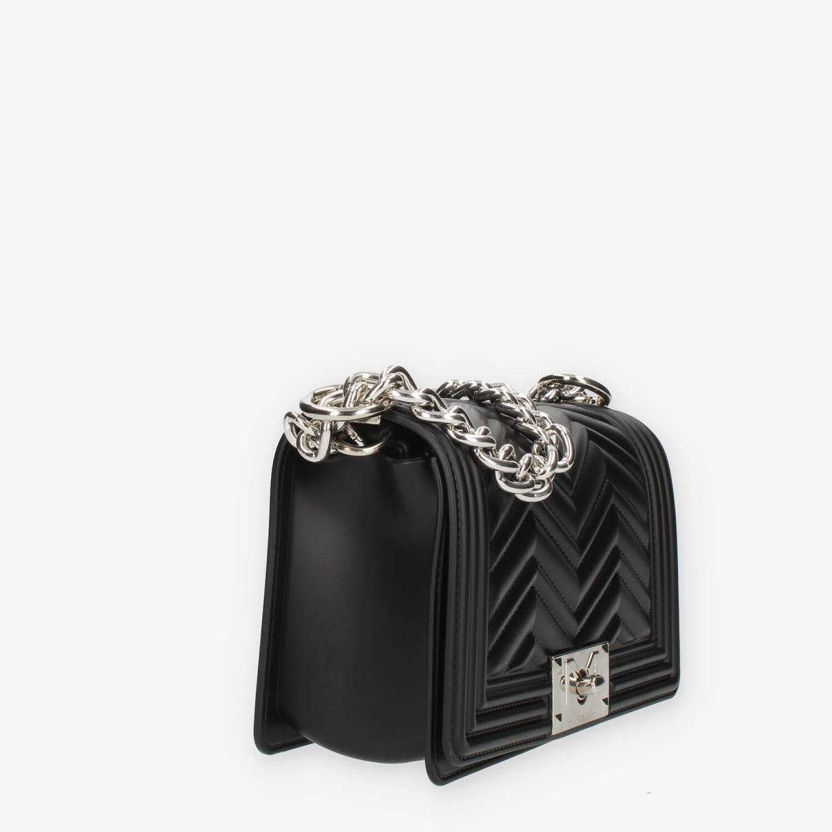 Marc Ellis Flat S Manhattan Borsa a tracolla nera e argento