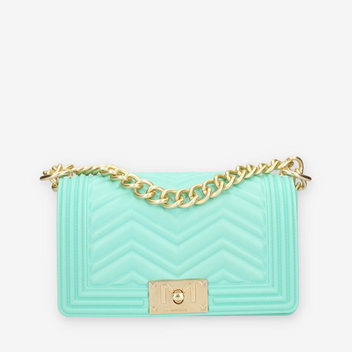 Marc Ellis Flat S Manhattan Borsa a tracolla verde tiffany