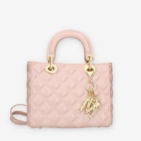 Marc Ellis Flat Missy M Borsa a tracolla gommata rosa e oro con charms