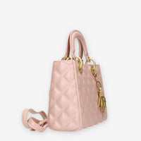 Marc Ellis Flat Missy M Borsa a tracolla gommata rosa e oro con charms