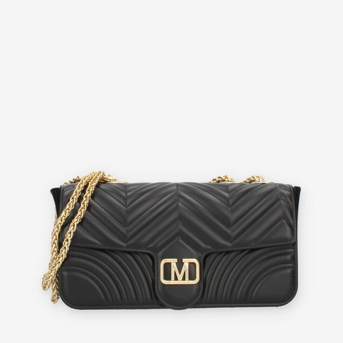 Marc Ellis Flat Soho Borsa a tracolla nera e oro