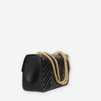 Marc Ellis Flat Soho Borsa a tracolla nera e oro