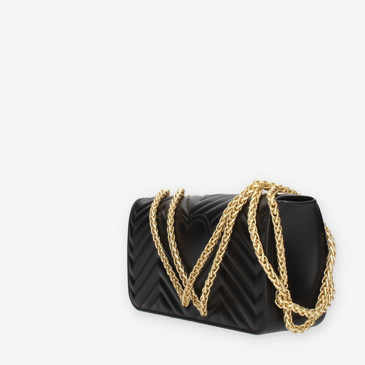 Marc Ellis Flat Soho Borsa a tracolla nera e oro