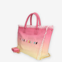 Marc Ellis Guapa L Borsa modello shopping in tessuto rosa e giallo