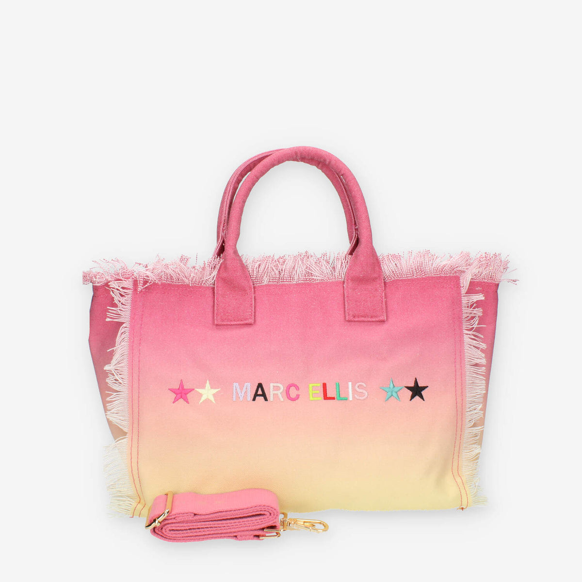 Marc Ellis Guapa M Borsa modello shopping in tessuto rosa e giallo