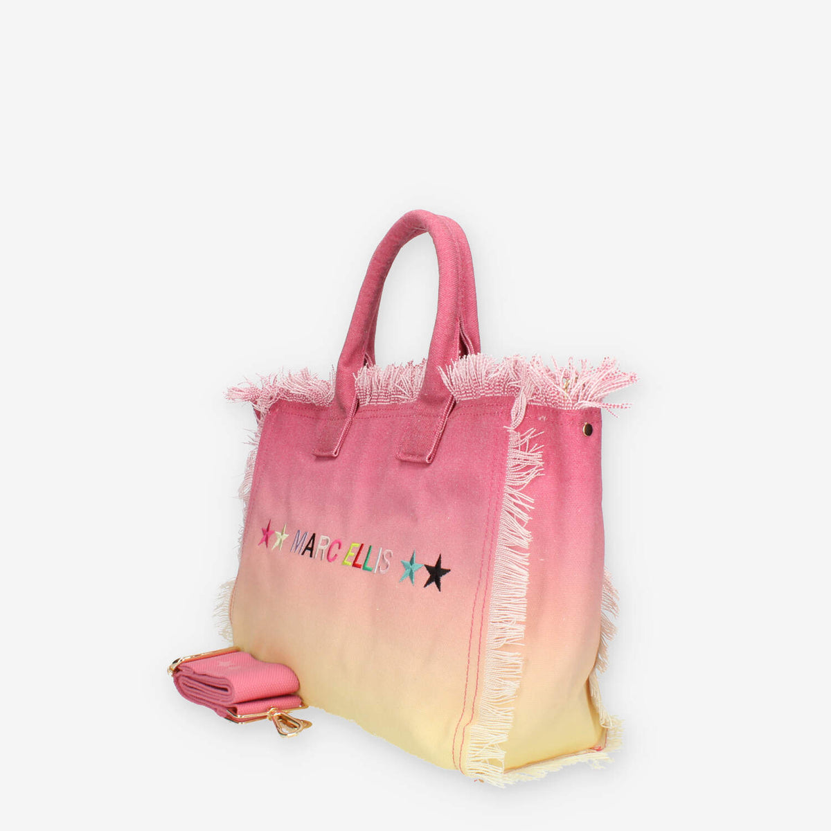 Marc Ellis Guapa M Borsa modello shopping in tessuto rosa e giallo