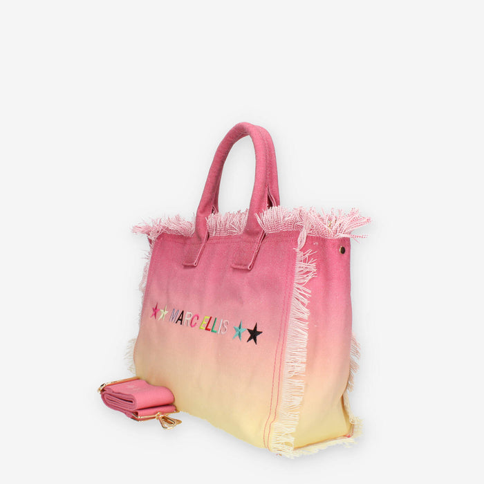 Marc Ellis Guapa M Borsa modello shopping in tessuto rosa e giallo
