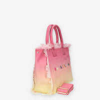 Marc Ellis Guapa M Borsa modello shopping in tessuto rosa e giallo