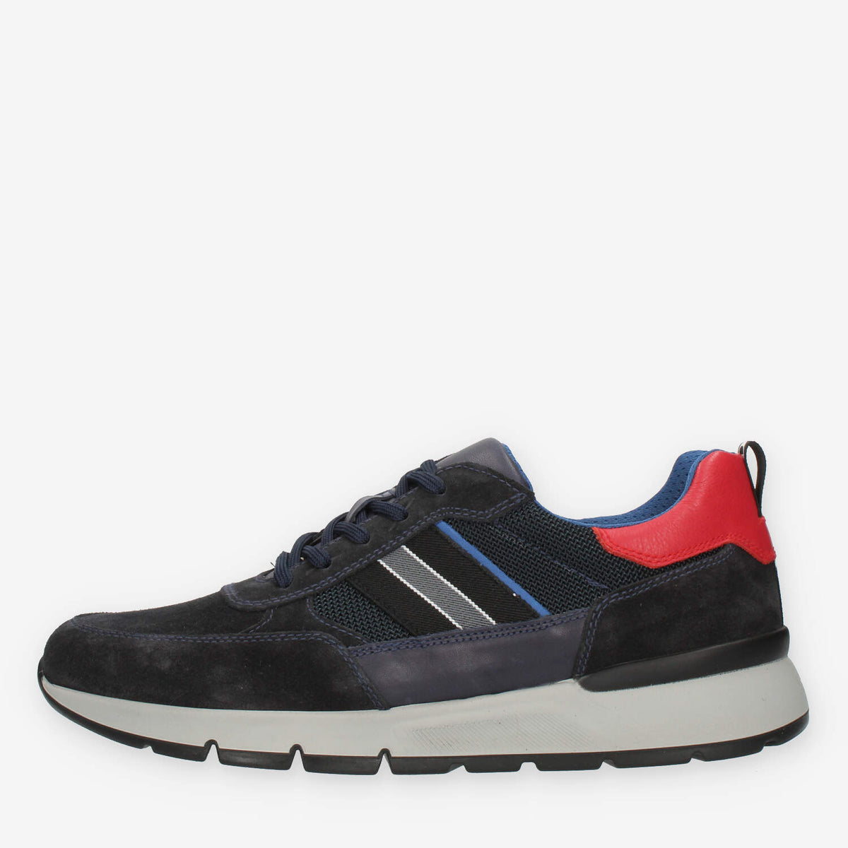 Nero Giardini Sneakers basse blu da uomo con dettaglio in rosso