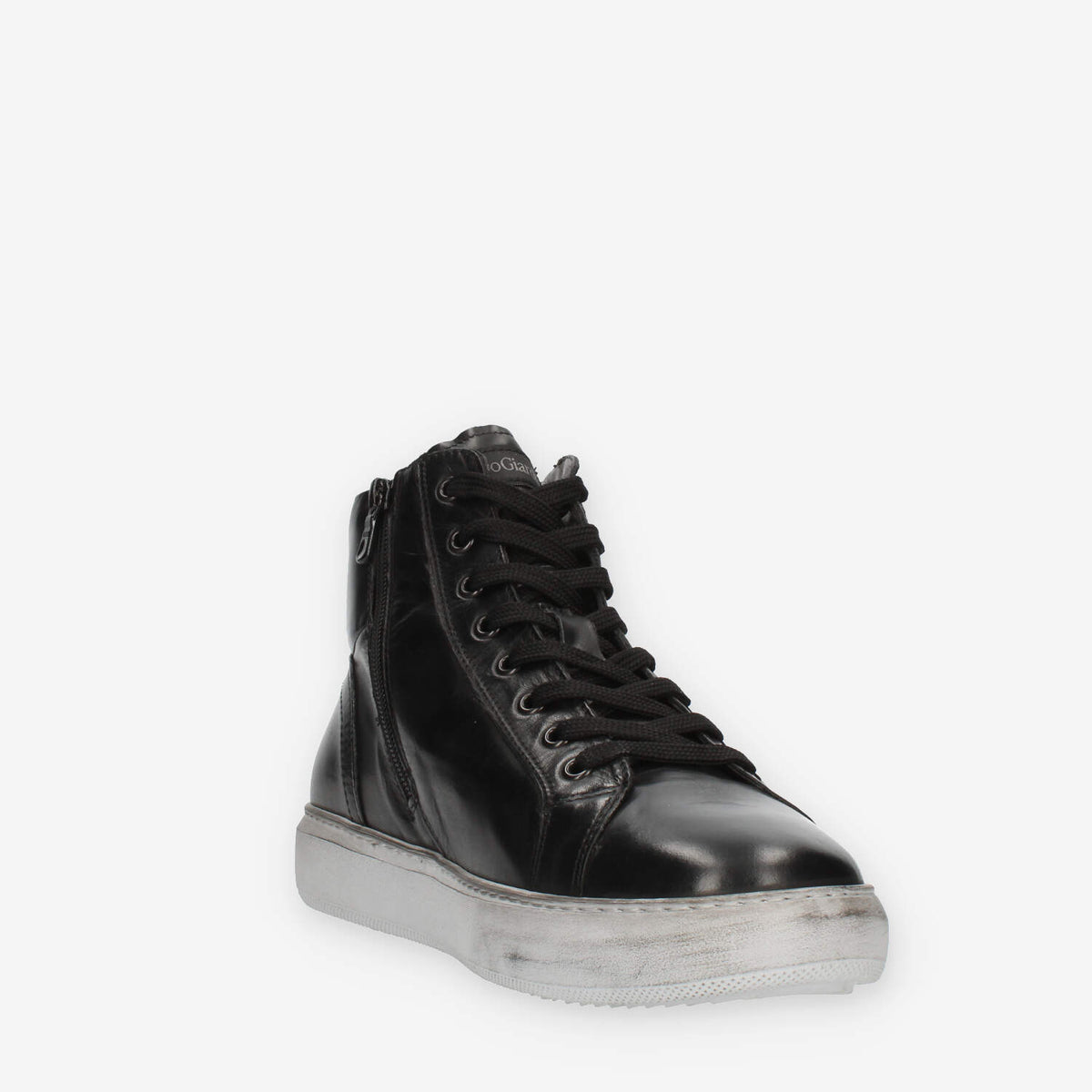 Nero Giardini Sneakers alte nere da uomo con fondo grigio
