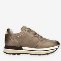 Nero Giardini Sneakers bronzo da donna con lacci glitterati