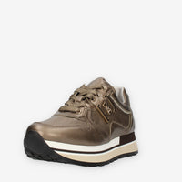 Nero Giardini Sneakers bronzo da donna con lacci glitterati