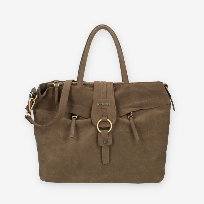 Nero Giardini Borsa modello shopping taupe in camoscio