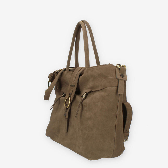 Nero Giardini Borsa modello shopping taupe in camoscio