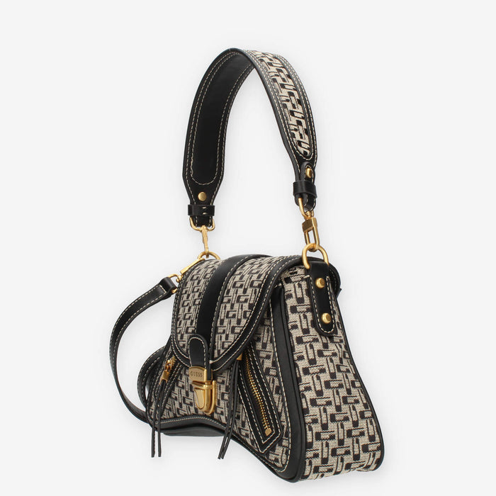 Guess Belle Vintage Borsa a tracolla nera e beige logata