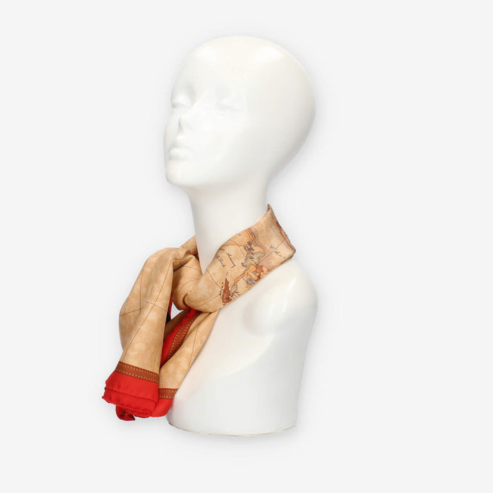 Alviero Martini Prima Classe Foulard quadrato grande Geo Classic e rosso
