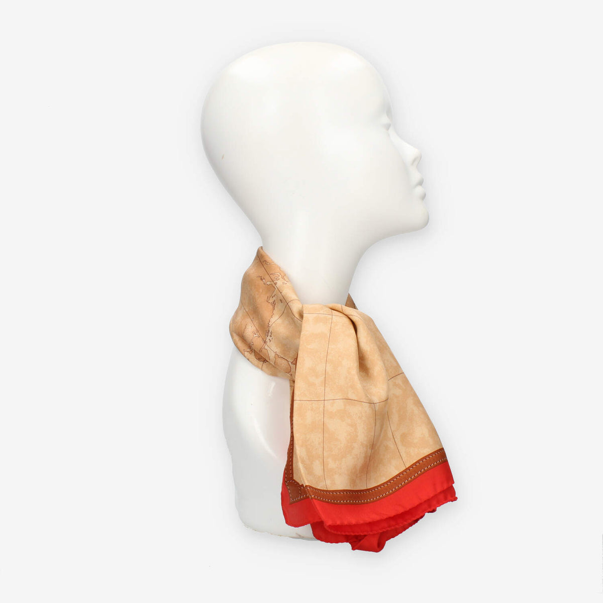 Alviero Martini Prima Classe Foulard quadrato grande Geo Classic e rosso