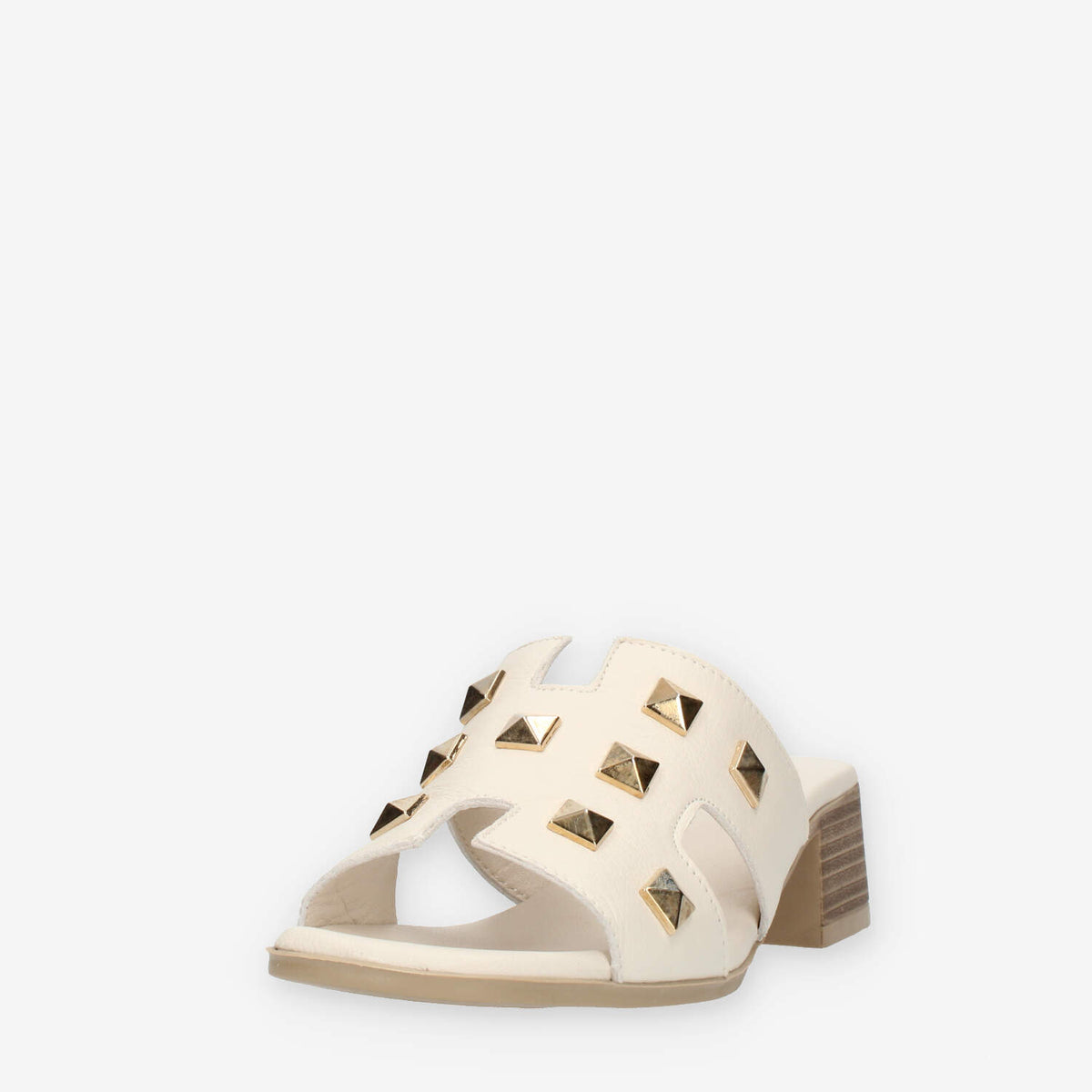 Melluso Sandali scalzati crema con borchie