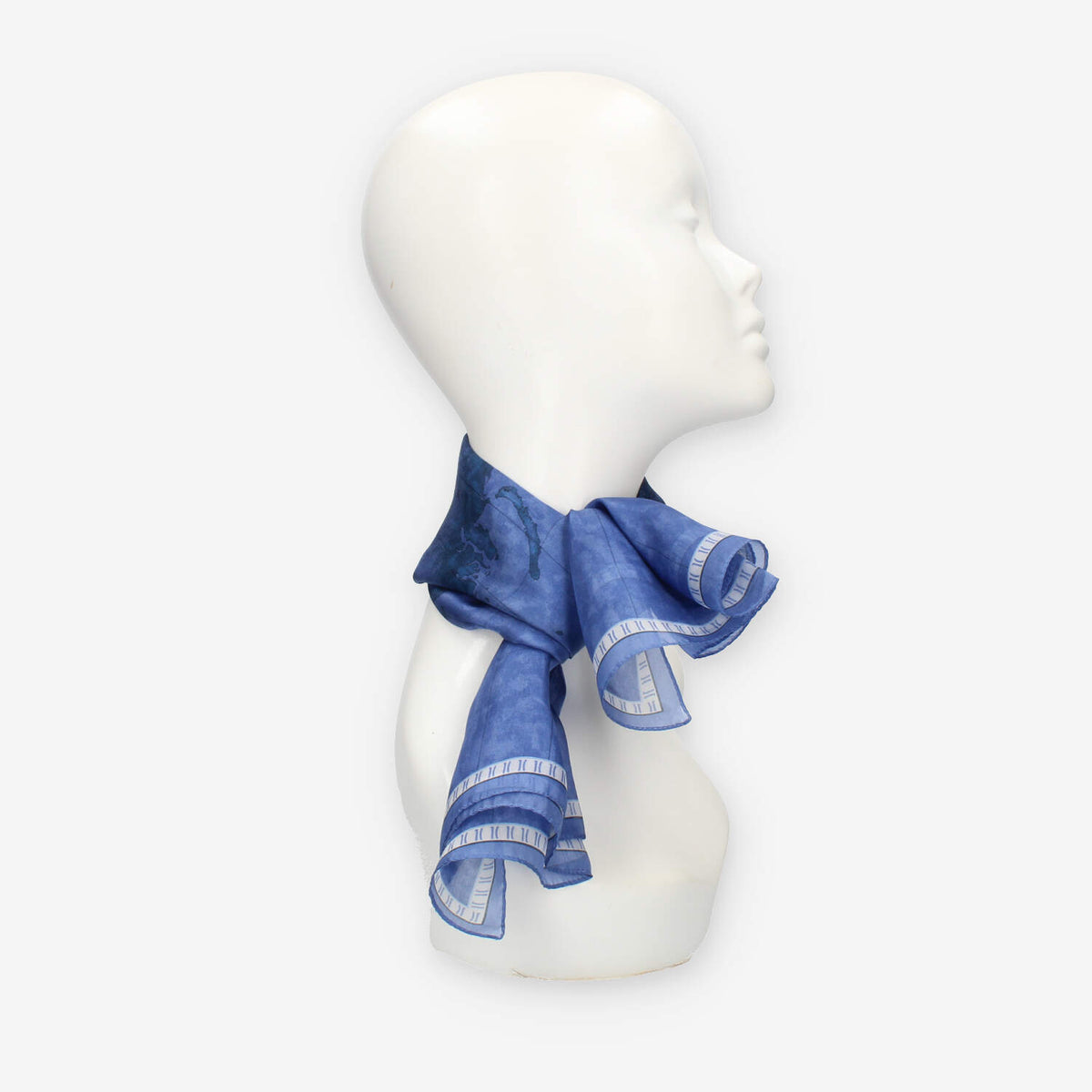 Alviero Martini Prima Classe Foulard quadrato in seta Geo Color blu