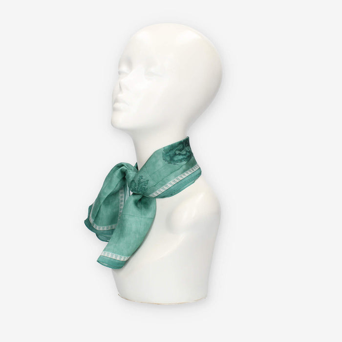 Alviero Martini Prima Classe Foulard quadrato in seta Geo Color verde