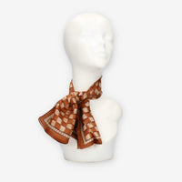 Alviero Martini Prima Classe Foulard quadrato in seta Geo Intreccio cuoio