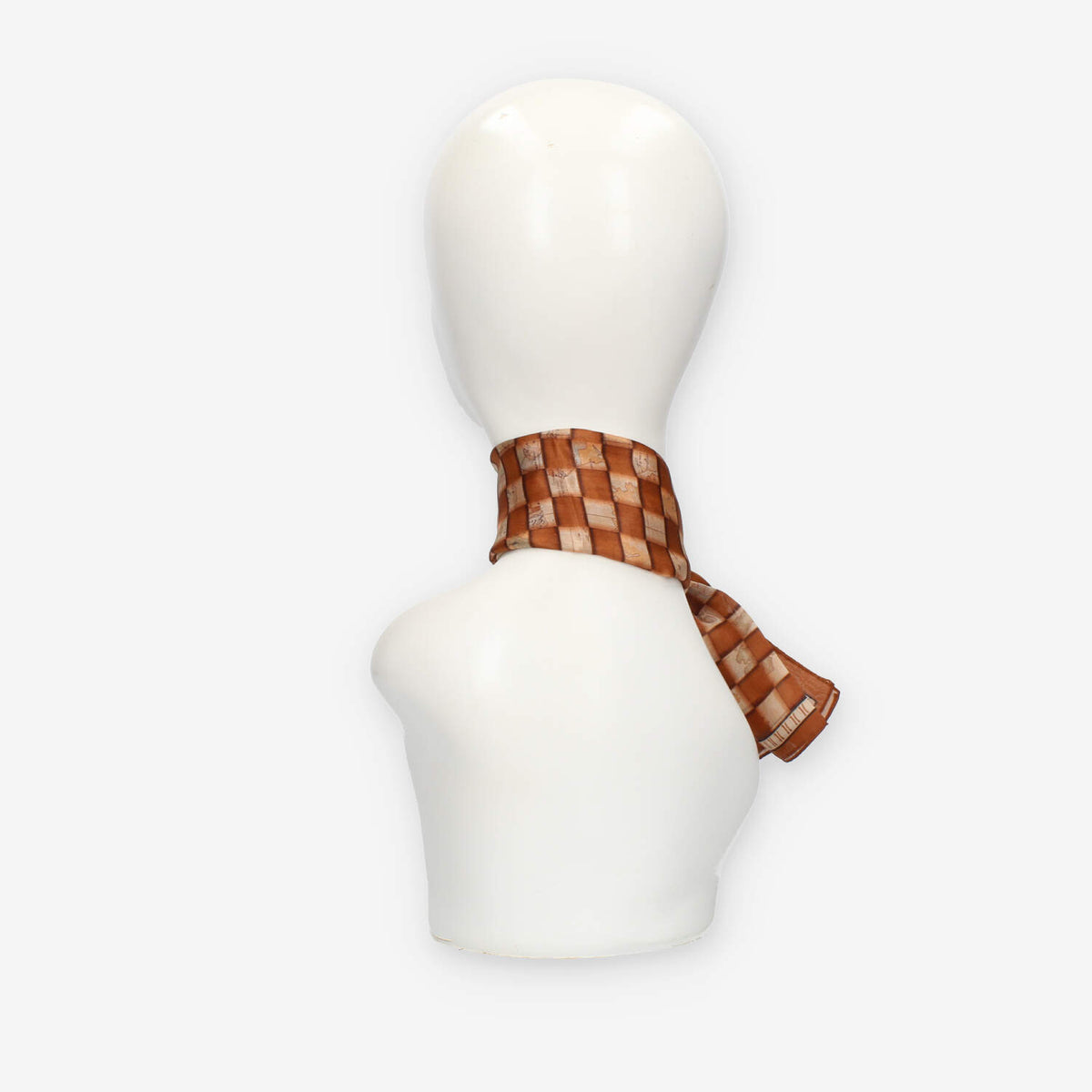 Alviero Martini Prima Classe Foulard quadrato in seta Geo Intreccio cuoio