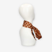 Alviero Martini Prima Classe Foulard quadrato in seta Geo Intreccio cuoio