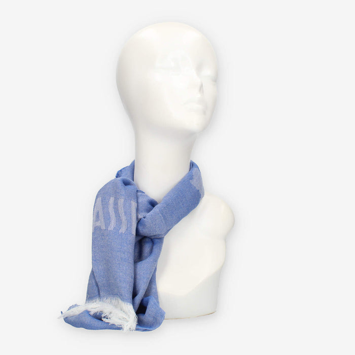 Alviero Martini Prima Classe Sciarpa blu rettangolare Geo Pieno