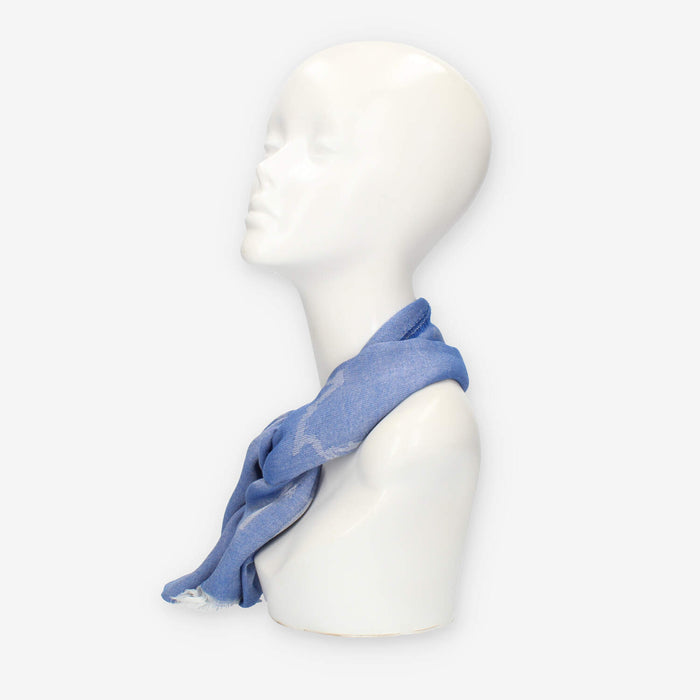 Alviero Martini Prima Classe Sciarpa rettangolare blu Geo Filetto