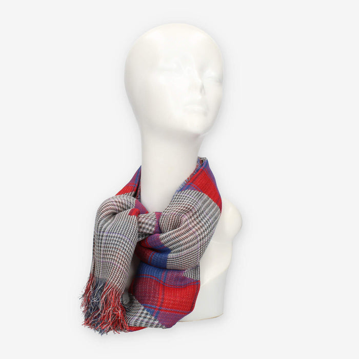 Alviero Martini Prima Classe Sciarpa rettangolare Logo Check grigia