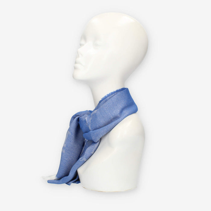 Alviero Martini Prima Classe Sciarpa blu rettangolare Geo Filetto