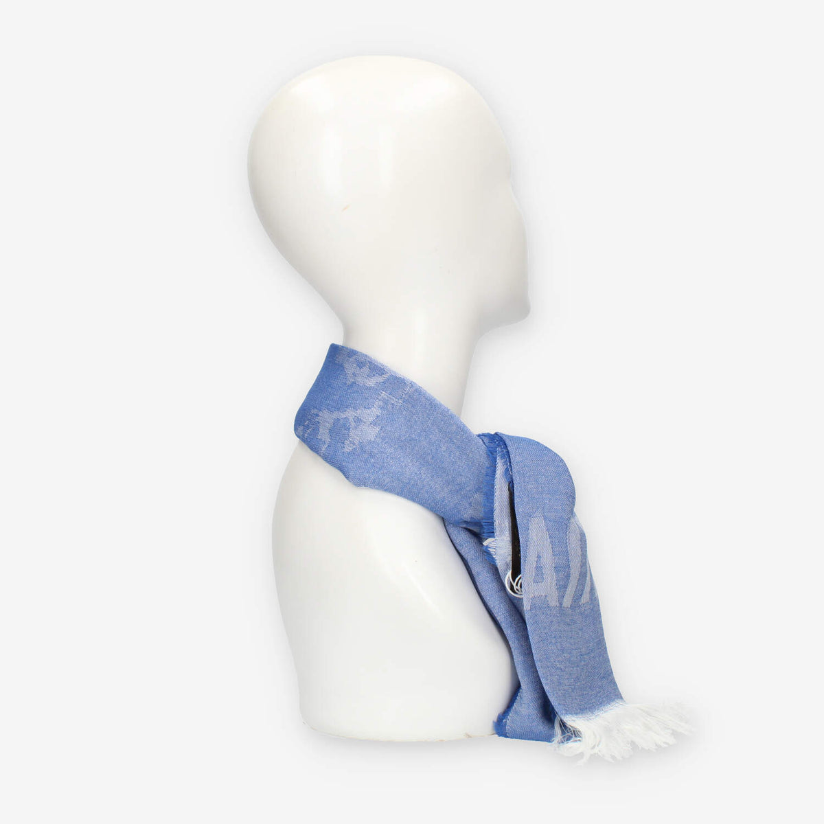 Alviero Martini Prima Classe Sciarpa blu rettangolare Geo Filetto