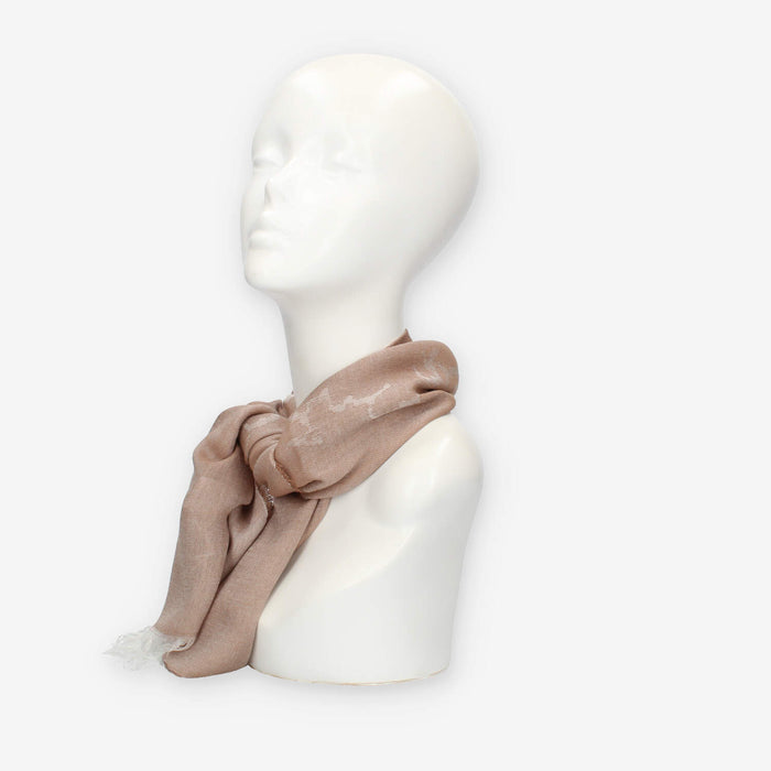 Alviero Martini Prima Classe Sciarpa rettangolare taupe Geo Filetto