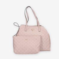 Guess Vikky Borsa shopping grande logata rosa con pochette staccabile