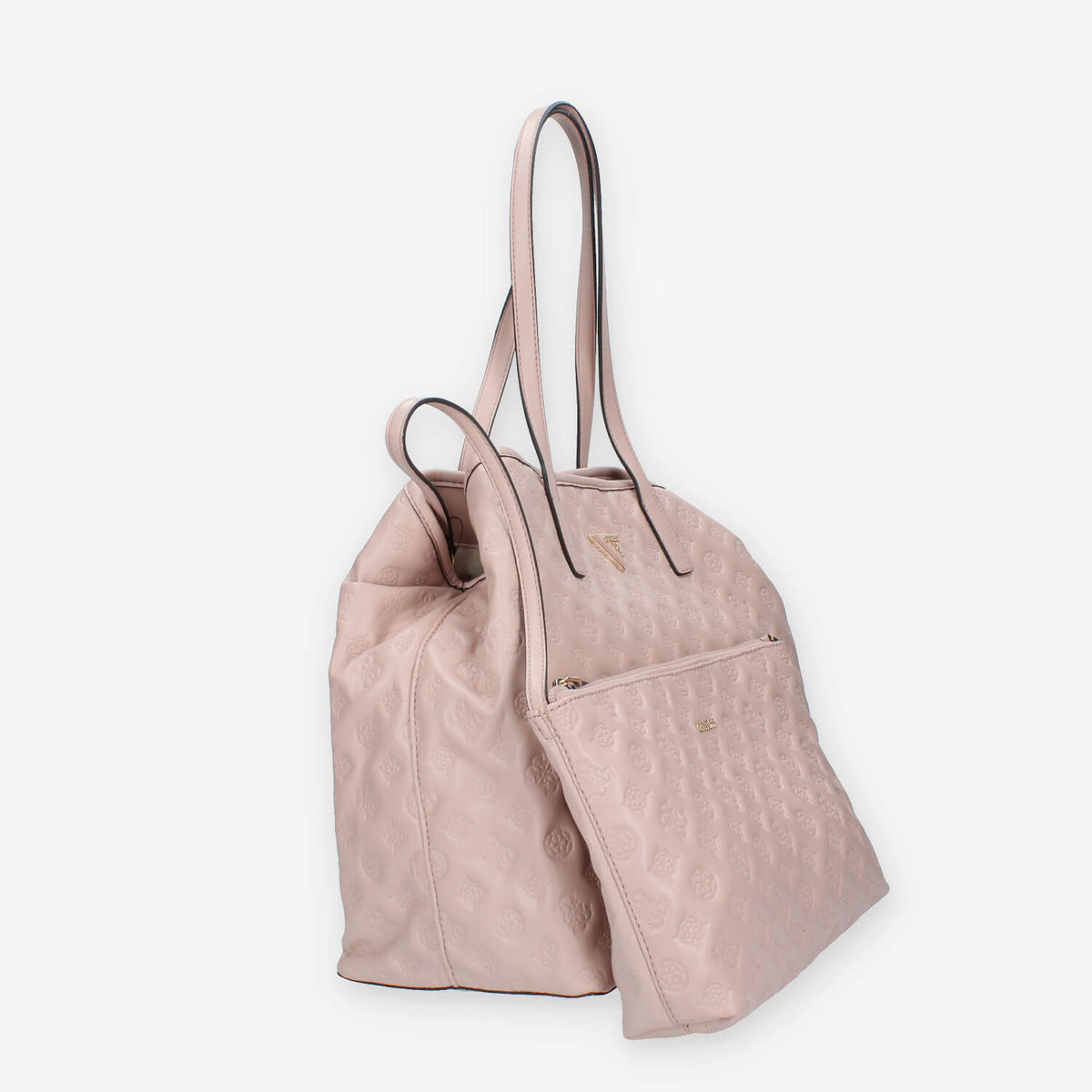 Guess Vikky Borsa shopping grande logata rosa con pochette staccabile