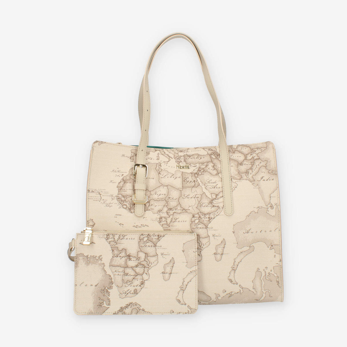 Alviero Martini Prima Classe Borsa a spalla Geo Safari con fodera verde
