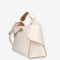 Alviero Martini Prima Classe Borsa a mano a 3 scomparti in pelle avorio