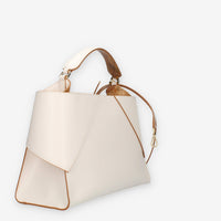 Alviero Martini Prima Classe Borsa a mano a 3 scomparti in pelle avorio