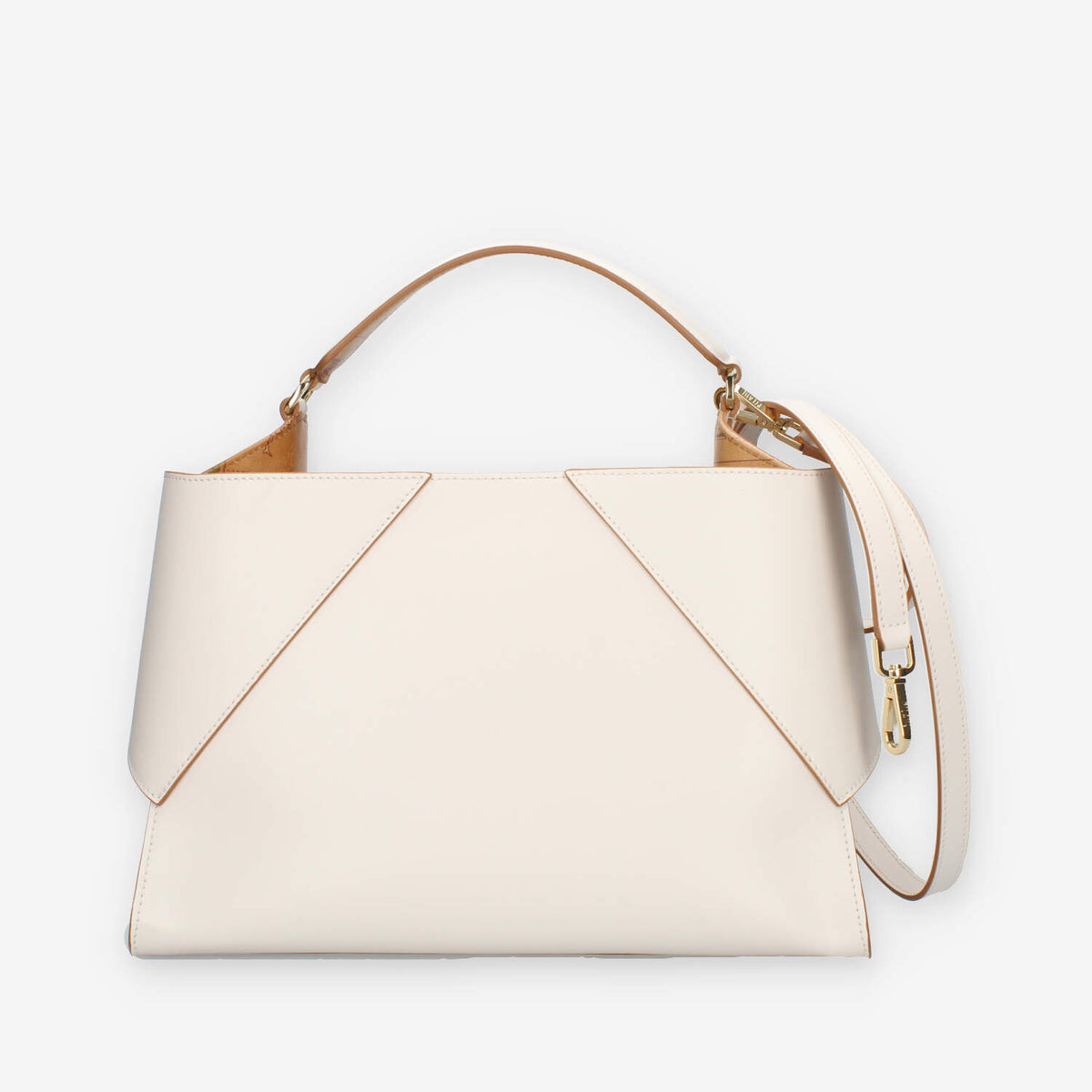 Alviero Martini Prima Classe Borsa a mano a 3 scomparti in pelle avorio