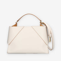 Alviero Martini Prima Classe Borsa a mano a 3 scomparti in pelle avorio