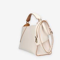 Alviero Martini Prima Classe Borsa a mano a 3 scomparti in pelle avorio