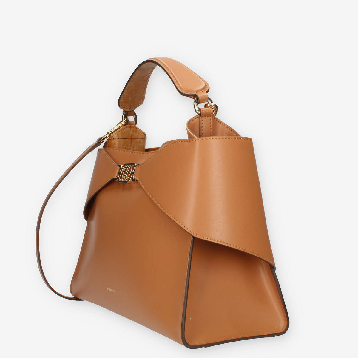Alviero Martini Prima Classe Borsa a mano a 3 scomparti in pelle cuoio