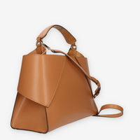 Alviero Martini Prima Classe Borsa a mano a 3 scomparti in pelle cuoio